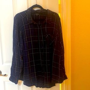 Navy plaid button up short torrid size 3